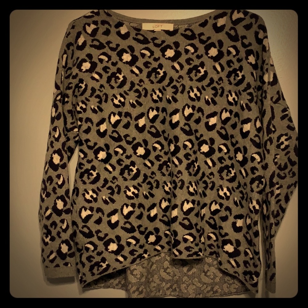 Ann Taylor LOFT Leopard Print Sweatshirt